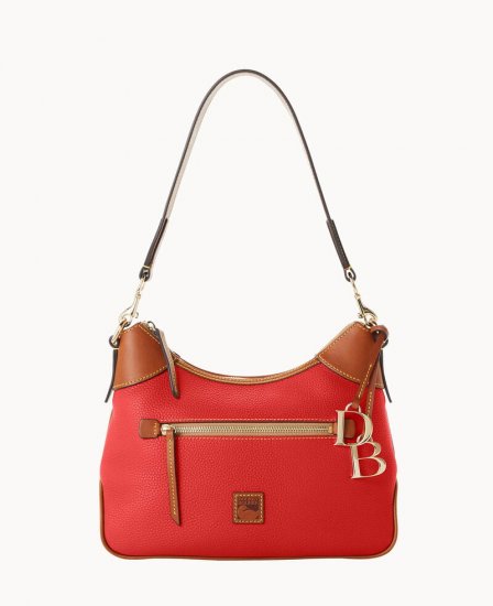 Dooney Pebble Grain Hobo Red ID-A4DWe3QR - Click Image to Close