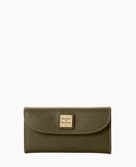 Dooney Saffiano Continental Clutch Olive ID-LBhSYmoH - Click Image to Close