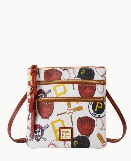 Dooney MLB Pirates N S Triple Zip Crossbody PIRATES ID-IVA3f7kk - Click Image to Close