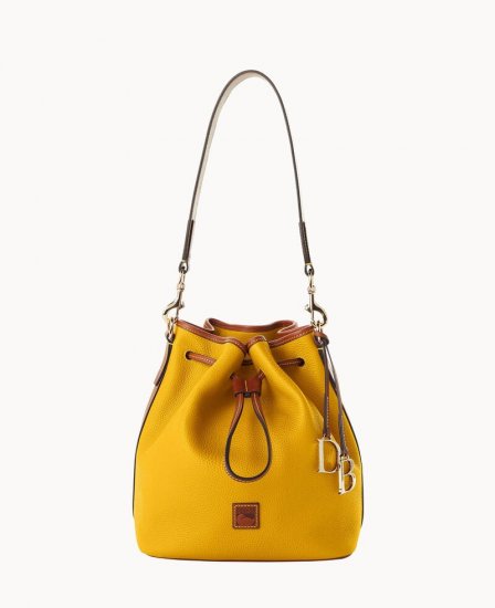 Dooney Pebble Grain Drawstring Mustard ID-XbeC5A3s - Click Image to Close