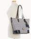 Dooney Houndstooth Career Tote Black ID-QtsIokdi