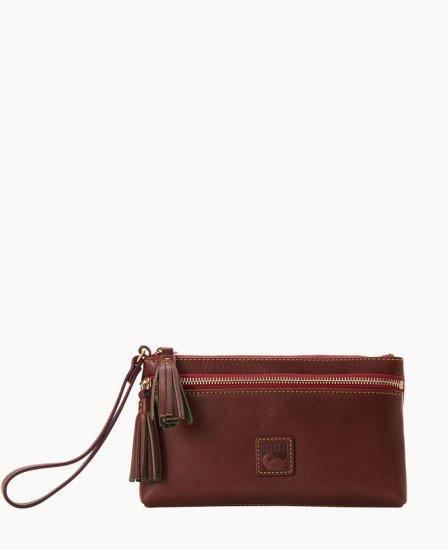 Dooney Florentine Double Zip Wristlet Chestnut ID-EG53YbaG - Click Image to Close