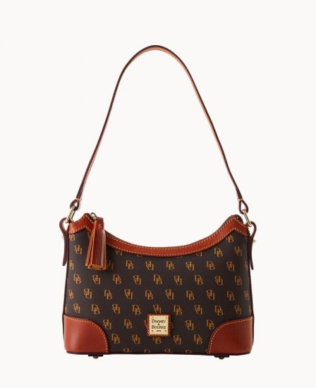 Dooney Gretta Shoulder Bag Brown Tmoro ID-ZQnDU4lS - Click Image to Close