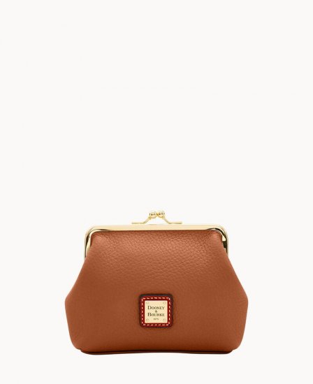 Dooney Pebble Grain Large Frame Purse Caramel ID-C94JRpRb - Click Image to Close