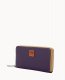 Dooney Pebble Grain Large Zip Around Wristlet Plum Wine ID-ID4ZJaW3