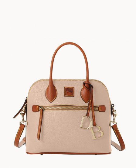 Dooney Pebble Grain Domed Satchel Blush ID-OMym73nP - Click Image to Close