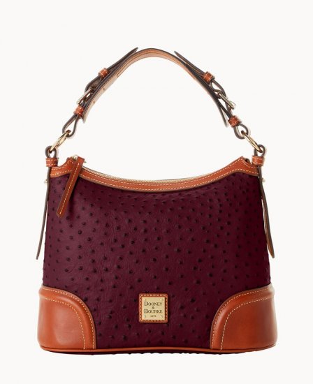 Dooney Ostrich Hobo Burgundy ID-tPWLO0qM - Click Image to Close