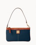 Dooney Pebble Grain Large Slim Wristlet Midnight Blue ID-eGhUX9WK