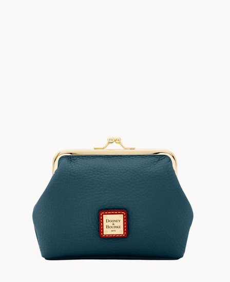 Dooney Pebble Grain Large Framed Purse Teal ID-LLxJpfZt - Click Image to Close