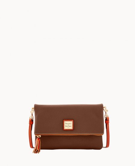 Dooney Pebble Grain Foldover Zip Crossbody Bark ID-2dBYOSBP - Click Image to Close