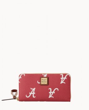 Dooney Collegiate Alabama Large Zip Around Wristlet Alabama ID-QVkIElr0