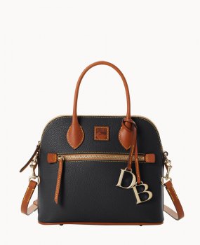 Dooney Pebble Grain Domed Satchel Black ID-iBDgvYAK