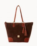 Dooney Suede Career Tote Brown Tmoro ID-vs3hplAp