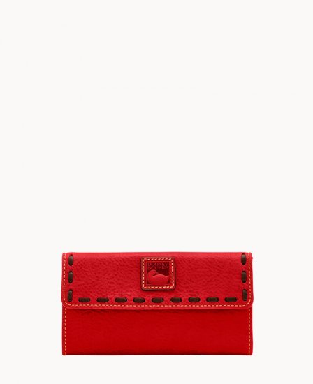 Dooney Florentine Continental Clutch Red ID-EO1uJERk - Click Image to Close