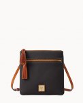 Dooney Pebble Grain Double Zip Tassel Crossbody Black ID-MzdFF49L