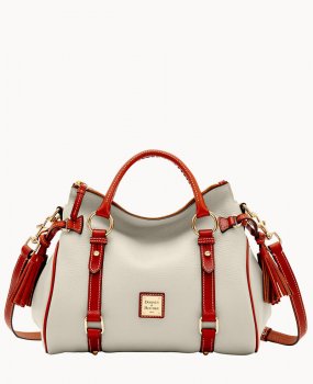 Dooney Pebble Grain Satchel White ID-j5nzDJ8c