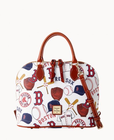 Dooney MLB Red Sox Zip Zip Satchel RED SOX ID-0SghcftI - Click Image to Close