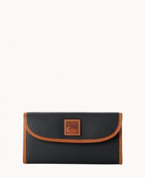 Dooney Pebble Grain Continental Clutch Black ID-IBRwz5DE