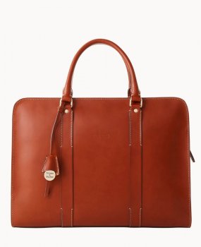 Dooney Alto Bradley Briefcase Saddle ID-897EuCn6