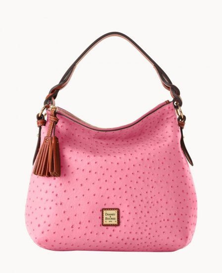 Dooney Ostrich Twist Strap Hobo Hot Pink ID-1xYIAdrO - Click Image to Close