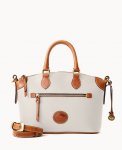 Dooney All Weather Leather 3.0 Domed Satchel 30 Vanilla ID-0qHMwaRR