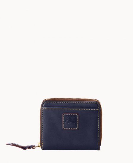 Dooney Florentine Small Zip Around Wallet Navy ID-gUNoF5HI - Click Image to Close