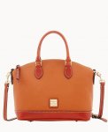 Dooney Pebble Grain Darcy Satchel Caramel ID-SRqcnuDC