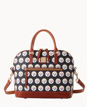 Dooney NFL Steelers Domed Zip Satchel Steelers ID-7LU5V3UQ