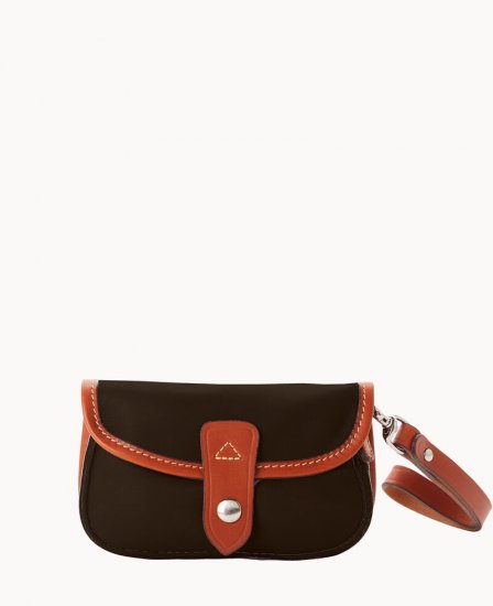 Dooney Oncour Elba Flap Wristlet Brown Tmoro ID-pF3llMxv - Click Image to Close