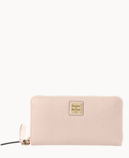 Dooney Saffiano Large Zip Around Wristlet Blush ID-0FzKD0xw - Click Image to Close