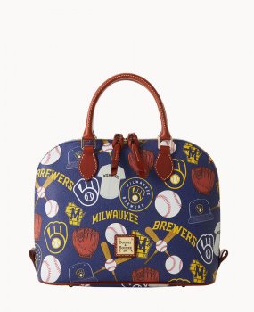 Dooney MLB Brewers Zip Zip Satchel Brewers ID-DprsIpGM