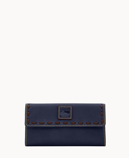 Dooney Florentine Continental Clutch Navy ID-HnCu3hUj - Click Image to Close