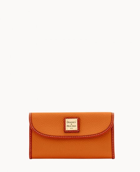 Dooney Pebble Grain Continental Clutch Caramel ID-OyUjWn3U - Click Image to Close