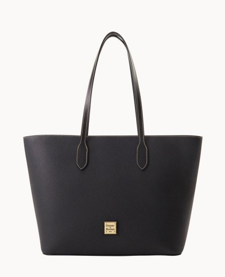 Dooney Pebble Grain Large Tote Black Black ID-6Ffd5r0c - Click Image to Close