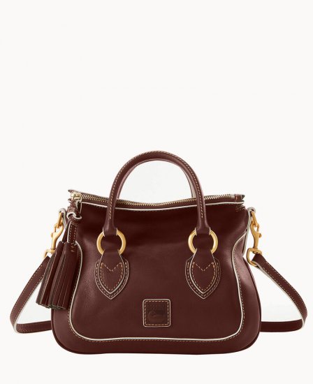 Dooney Florentine Small Satchel Chestnut ID-w8KQFsv5 - Click Image to Close