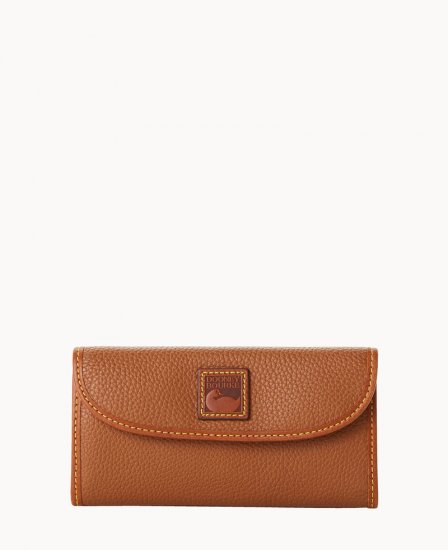 Dooney Pebble Grain Continental Clutch Caramel ID-srTTyRqL - Click Image to Close