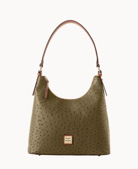 Dooney Ostrich Hobo Olive ID-0yarUPXS - Click Image to Close