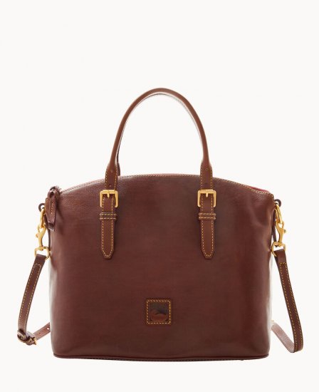 Dooney Florentine Domed Satchel Chestnut ID-aYgvndvW - Click Image to Close