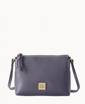 Dooney Saffiano Crossbody Pouchette Dark Grey ID-K8TC4ngS