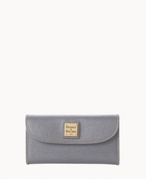 Dooney Saffiano Continental Clutch Smoke Grey ID-XiH0XWOU