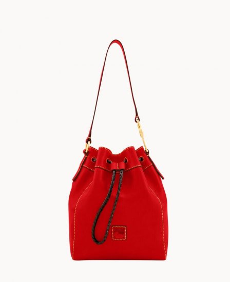 Dooney Florentine Hattie Drawstring Red ID-Q1GxFZuc - Click Image to Close