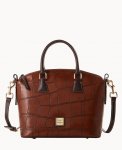 Dooney Denison Domed Satchel Cognac ID-NVUvdXbo