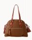 Dooney Pebble Grain Domed Satchel Bark ID-lKrto1ZX