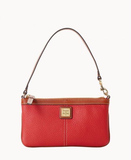 Dooney Pebble Grain Large Slim Wristlet Red ID-VyQLvHqW - Click Image to Close