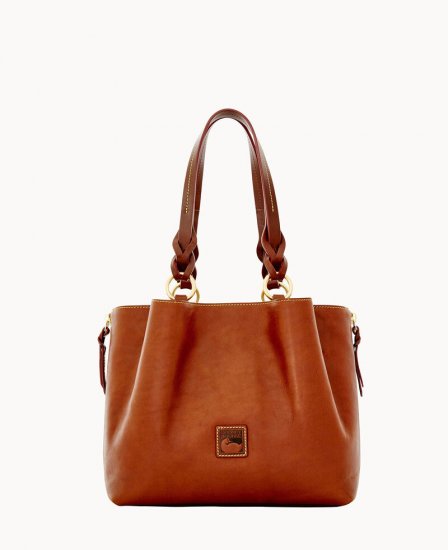 Dooney Florentine Large Zip Barlow Chestnut ID-YiJXeAg1 - Click Image to Close