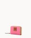 Dooney Pebble Grain Zip Around Credit Card Case Hot Pink ID-J5OE7PDv