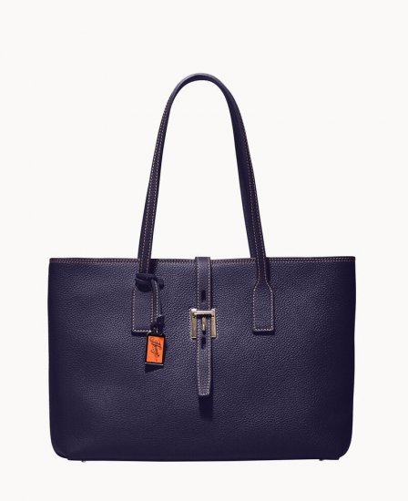 Dooney Henrys Zip Top Tote Navy ID-CpkAu8Hf - Click Image to Close