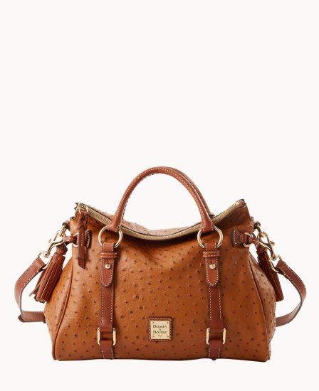 Dooney Ostrich Large Satchel Caramel ID-IeYI4cSA - Click Image to Close