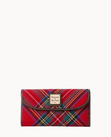 Dooney Tartan Continental Clutch Red ID-55xTaKWf - Click Image to Close