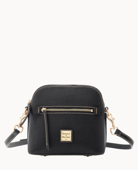 Dooney Saffiano Domed Crossbody Black ID-kkfdP8pM - Click Image to Close